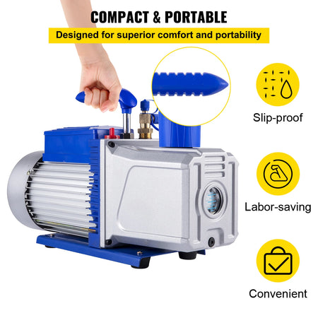 SucceBuy 2 Stage Vacuum Pump 10CFM 1HP - High Efficiency