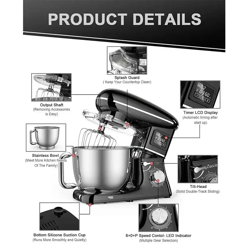 Balashov 1500W 5.5L 220V Automatic Timing Stand Mixer