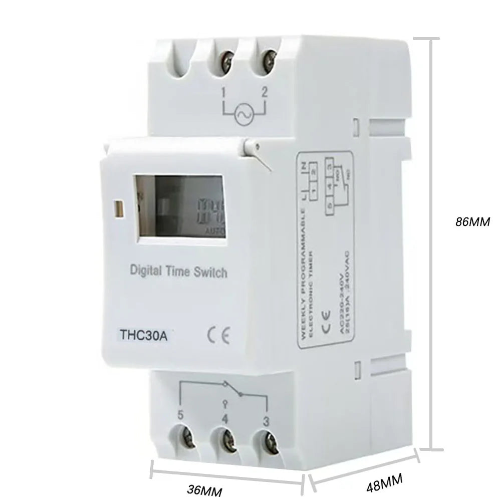 Din Rail Programmable Digital Timer Switch &ndash; Weekly Scheduling Control
