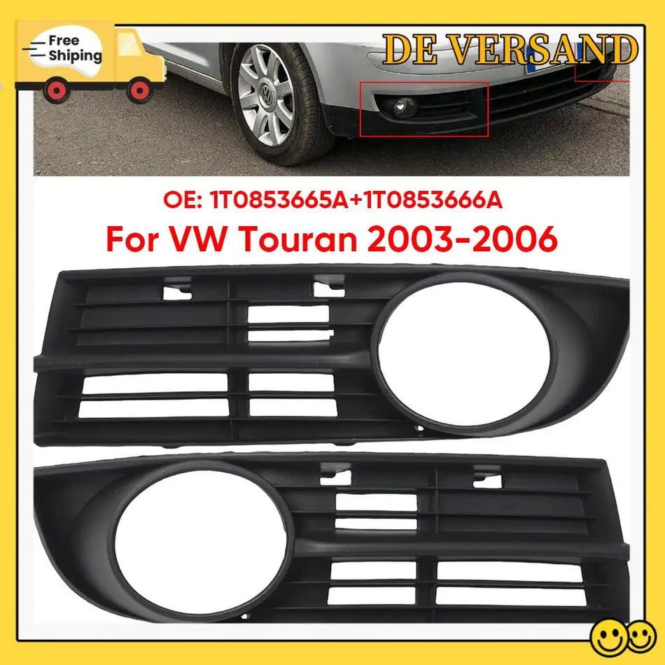 Pokrov rešetke maglenke za Volkswagen Touran 2003-2006 prednji donji branik crna plastika