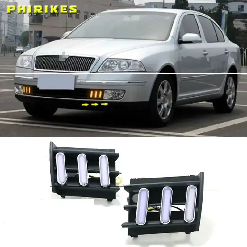 2PCs/set For Skoda Octavia A5 2007 2008 2009 waterproof daylight Car styling Daylight Daytime Running light led drl by InterCyprus Trading Ltd