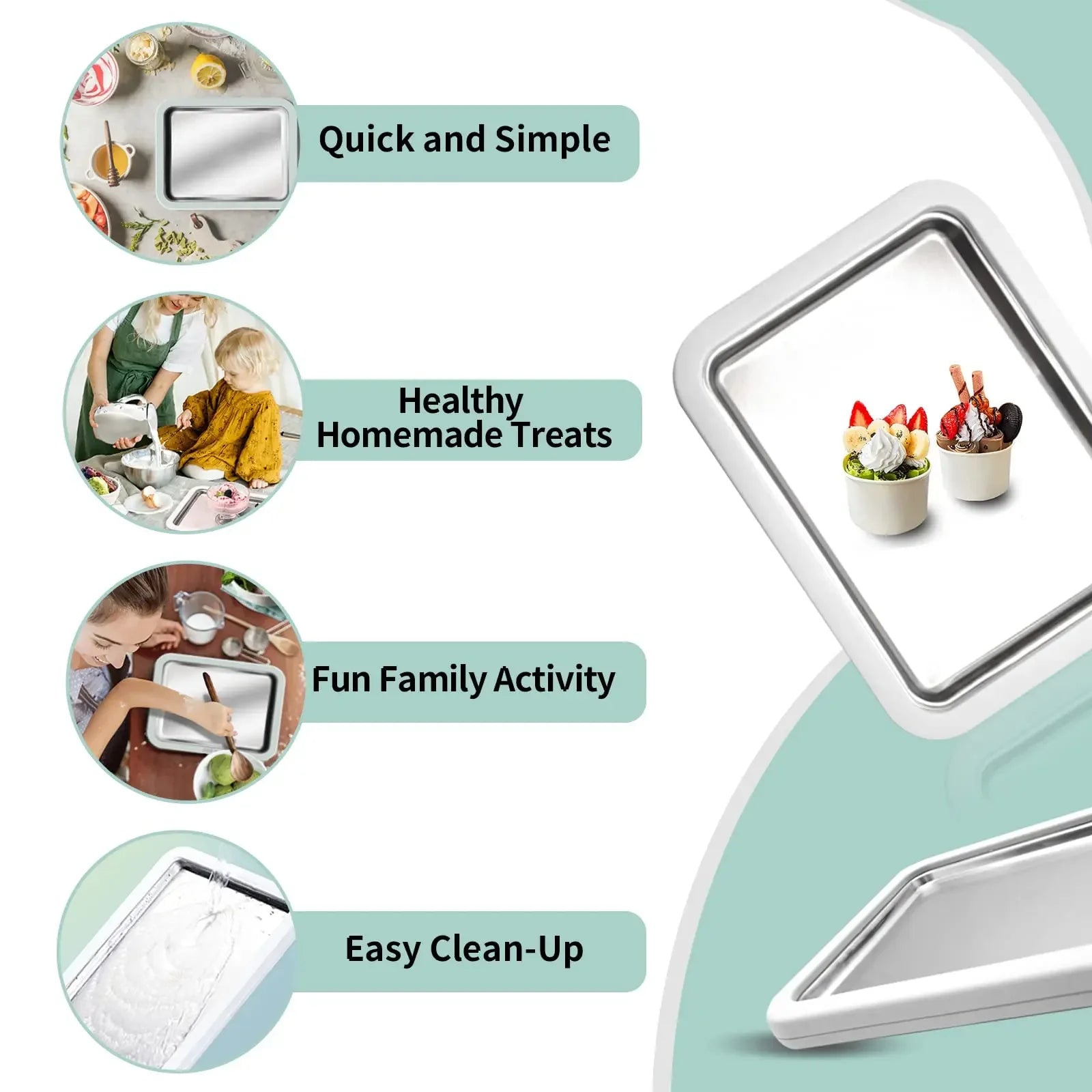 Ice Cream Maker Pan &ndash; Multifunctional Plate With Scrapers