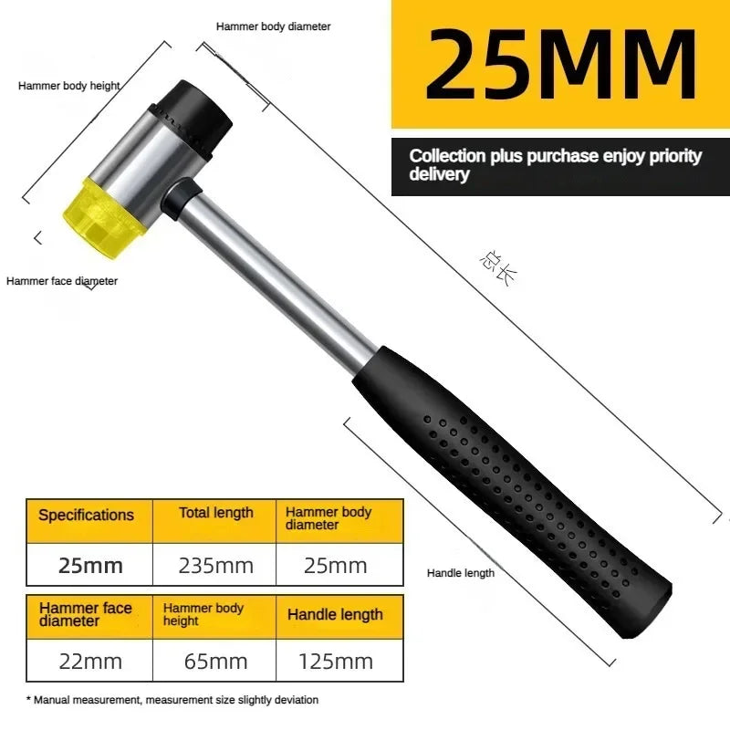 Double Face Soft Tap Rubber Hammer 25mm &ndash; Ergonomic Grip 25mm