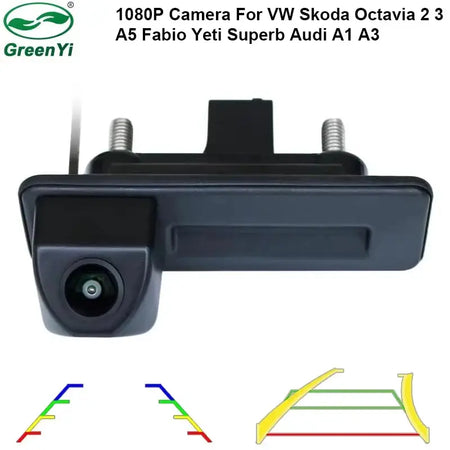 AHD 1080P Trajectory Vehicle Trunk Handle Car Reverse Backup Camera For VW Skoda Octavia 2 3 A5 Fabio Yeti Superb Audi A1 A3 by InterCyprus Trading Ltd
