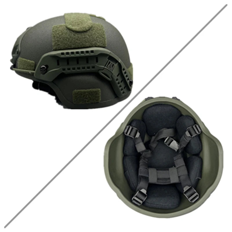 UHMWPE MICH2000 High Cut Ballistic Helmet - ISO NIJ IIIA MICH2000-Green