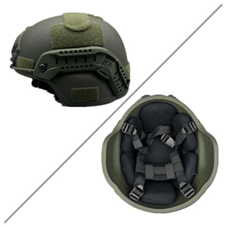 UHMWPE MICH2000 High Cut Ballistic Helmet - ISO NIJ IIIA MICH2000-Green