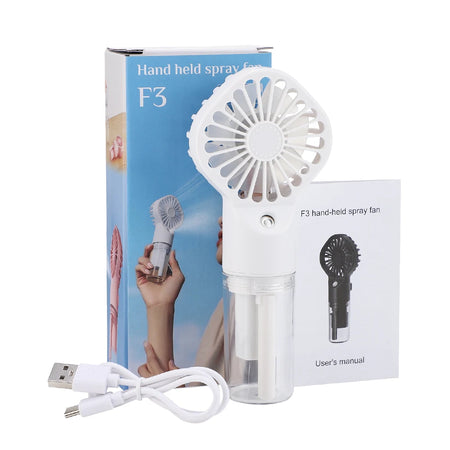 Portable USB Rechargeable Mini Air Conditioner &amp; Humidifier Fan for Home Office WHITE / CHINA