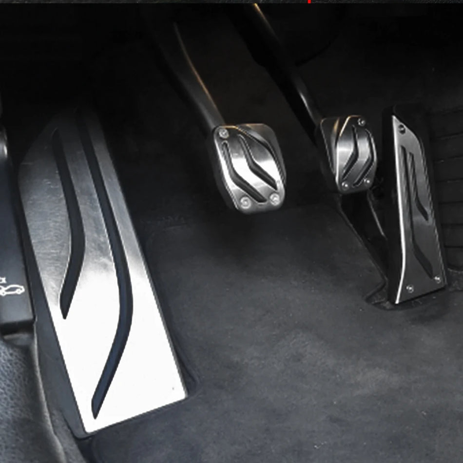 BMW 1/2/3/4-seriens pedalplattor med borstat rostfritt stål och TPE-gummi