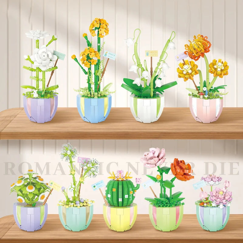 Building Block Bouquet 3D Model &ndash; Creative Home Decoration
