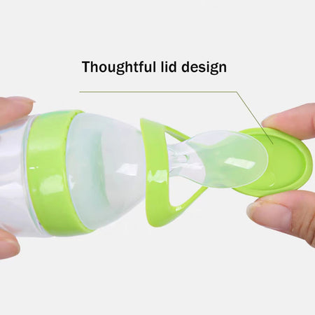 Multifunctional Silicone Squeeze Feeding Spoon for Babies