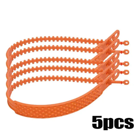 10-1Pcs Car Motorcycle Snow Chains &ndash; Reusable Anti Slip orange-5pcs