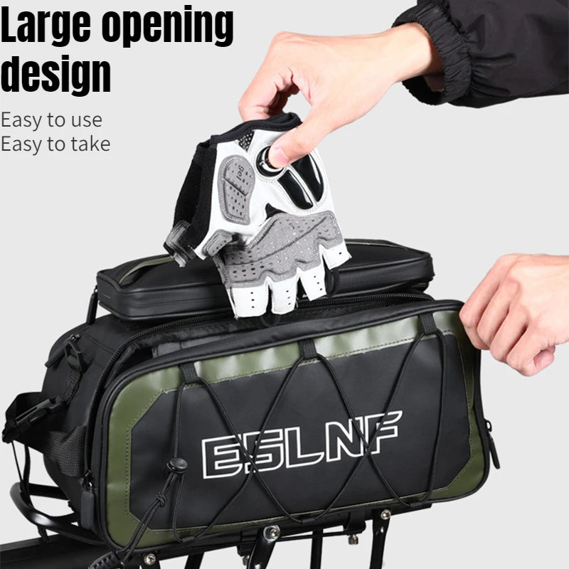 Eslnf dubbele zijtas voor mountainbike, grote capaciteit, 600D nylon