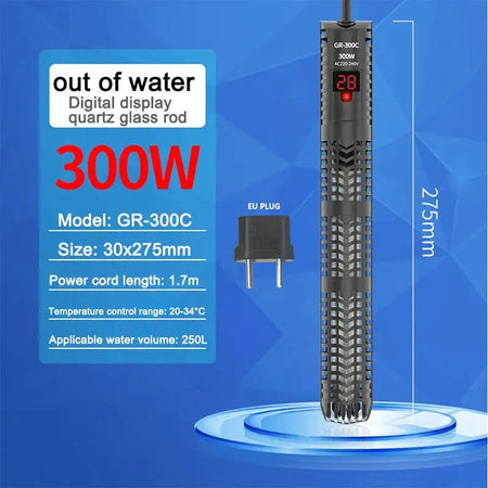 Aquarium Submersible Heater With Thermometer 220 240V GR 300C