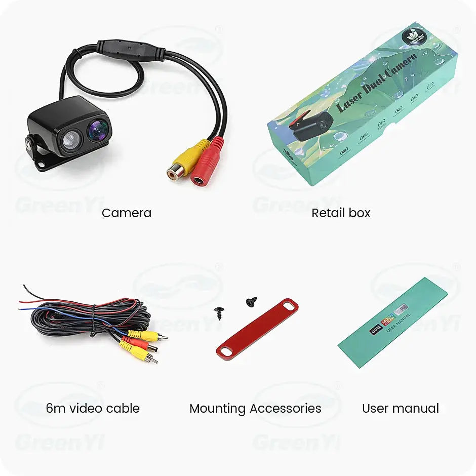 GreenYi AHD Laser Projection HD Car Rear View Camera 170° Fisheye Lens Full HD Night Vision Waterproof Universal Backup Camera by InterCyprus Trading Ltd