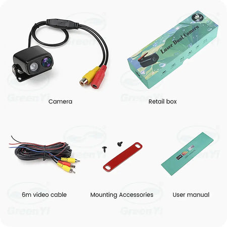 GreenYi AHD Laser Projection HD Car Rear View Camera 170° Fisheye Lens Full HD Night Vision Waterproof Universal Backup Camera by InterCyprus Trading Ltd