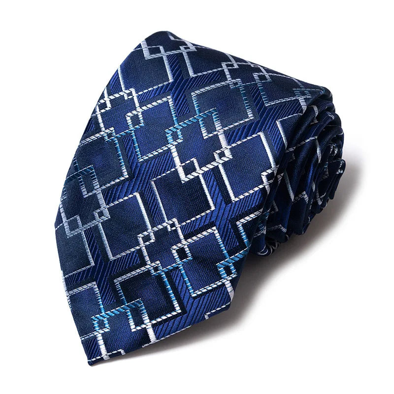 Fashion Blue Stripe Print Necktie for Men 12615-253