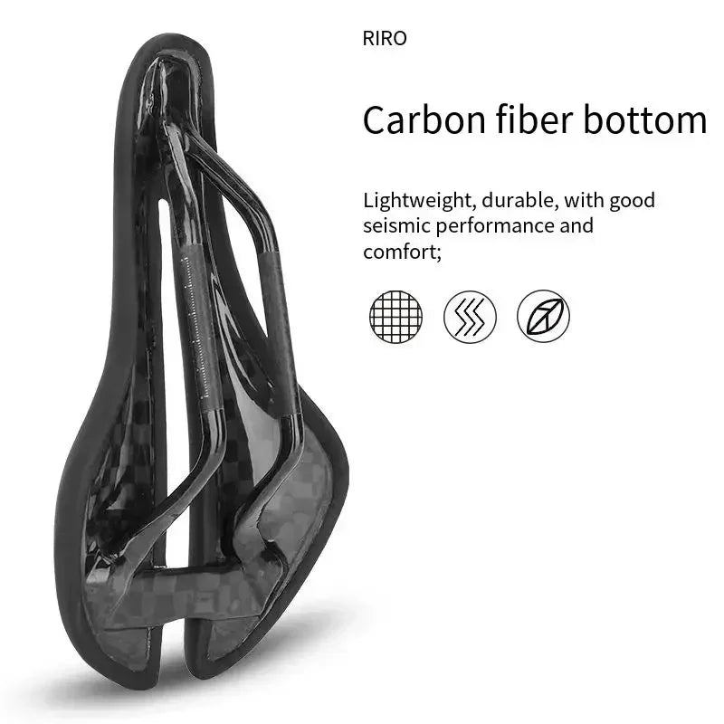 RIRO Lightweight Full Carbon Fiber Hollow Saddle for MTB and Road Bikes
