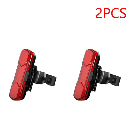 Waterproof LED Bike Tail Light Rechargeable Bicycle Rear 2PCS Red