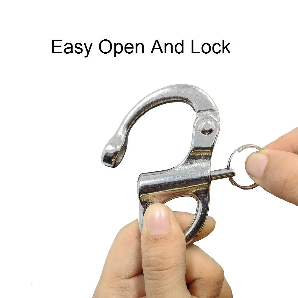 Premium 5PCS 316 Stainless Steel Quick Release Snap Shackles for Rigging and Sailing