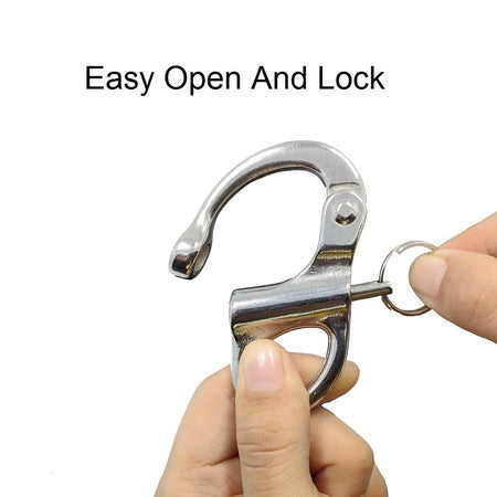 Premium 5PCS 316 Stainless Steel Quick Release Snap Shackles for Rigging and Sailing