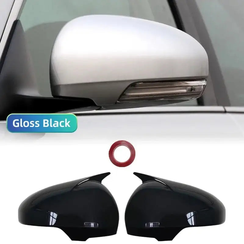 Carbon Look Wing Side Rearview Car Mirrors Wing Side Mirror Cover Cap for Toyota Mark X Reiz 2010 - 2016 Bright Black