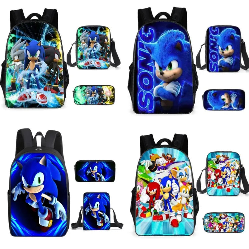 Anime Cartoon 3PC-SET Sonic Backpack School Bag Cyprus