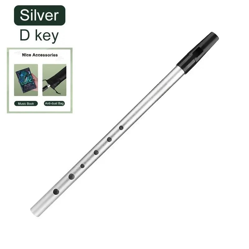 Miwayer Tin Penny Whistle C D Key &ndash; Authentic Irish Tone D Key Silver