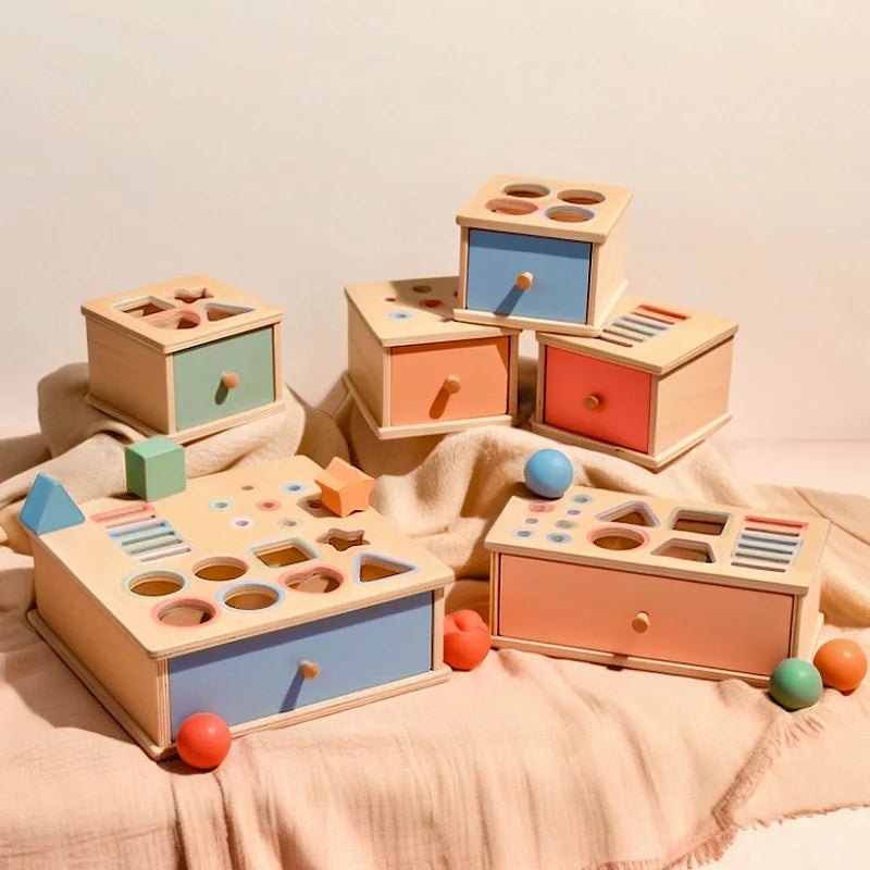 Baby Object Permanence Box &ndash; Color Sorting And Shape Match