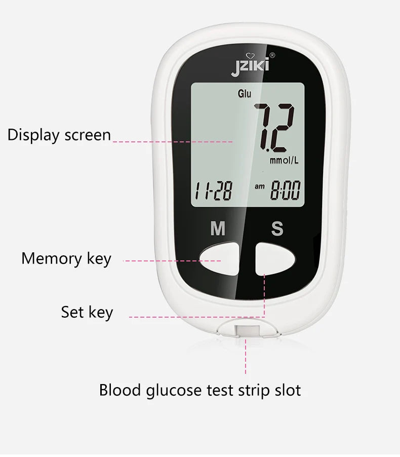 Blood Glucose Meter Glucometer &ndash; 50 Test Strips Included