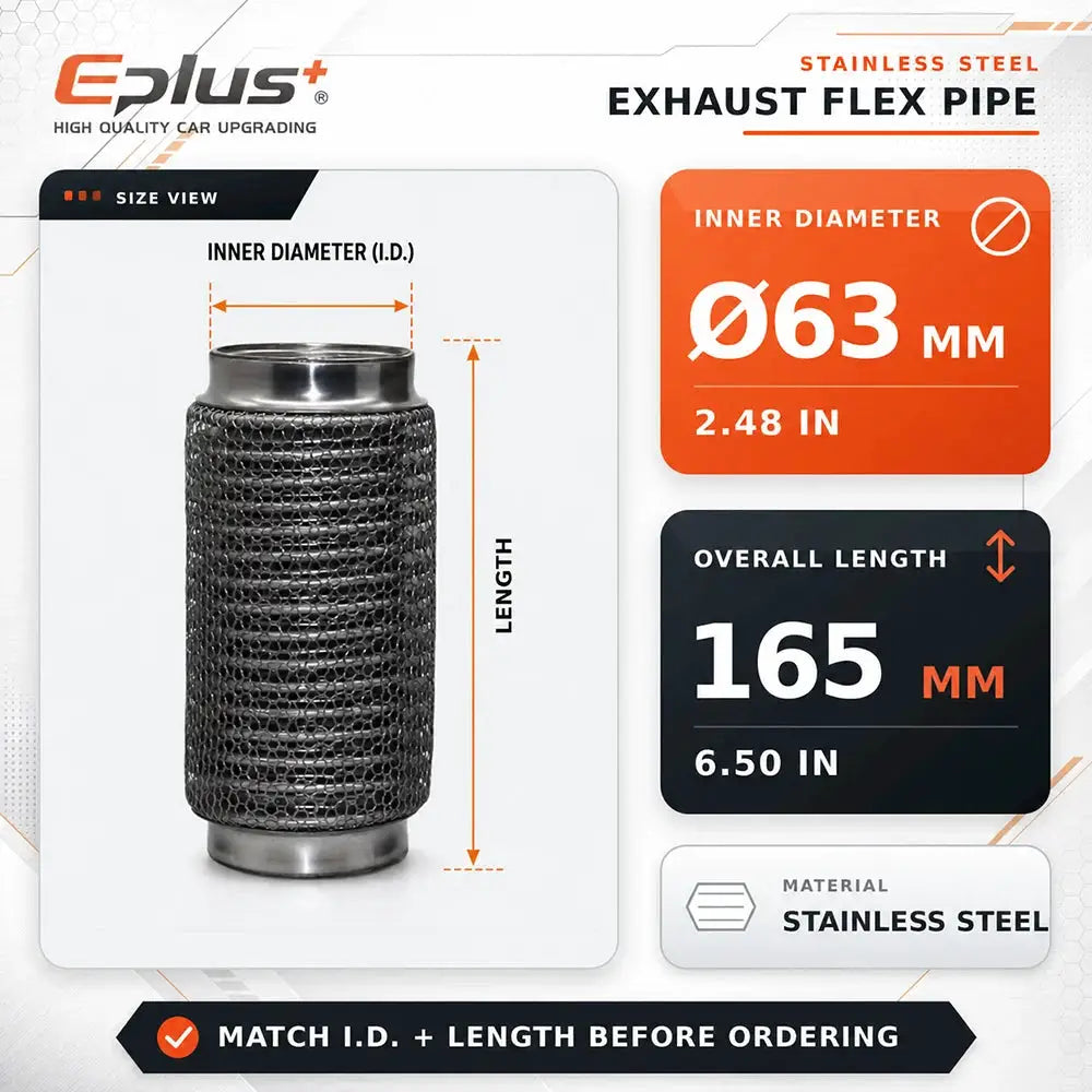 Universal Automotive Chain Link Mesh Exhaust Hose Stainless Steel Braided Flexible Bellows for Car Exhaust System Replacement by InterCyprus Trading Ltd