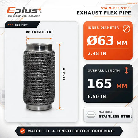 Universal Automotive Chain Link Mesh Exhaust Hose Stainless Steel Braided Flexible Bellows for Car Exhaust System Replacement by InterCyprus Trading Ltd