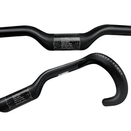 BALUGOE Ergonomic Carbon Road Bicycle Drop Handlebar Ultralight 380-420mm Width Matte Black Racing Road Bike Bent Bar 31.8mm by InterCyprus Trading Ltd