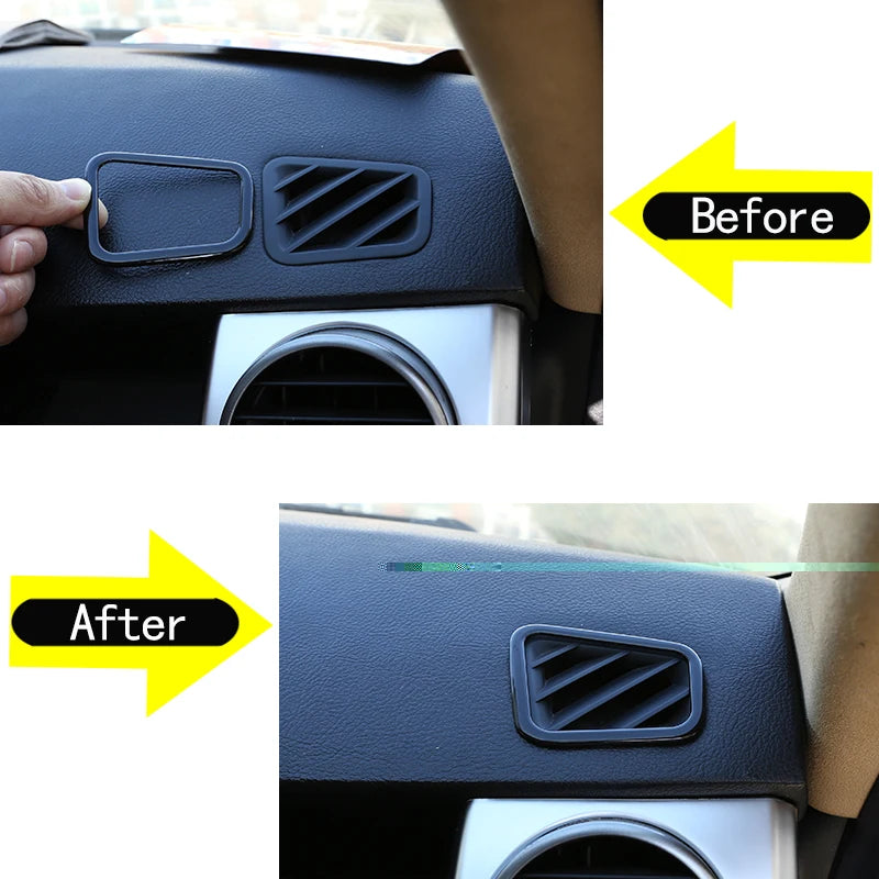 2 Peças ABS Moldura de Saída de Ar do Painel Preto Autocolante Para Land Rover Discovery 3 LR3 de 2004 a 2009