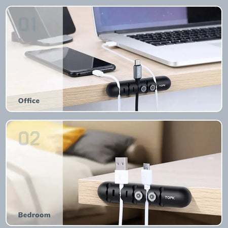 TOPK L35 Cable Organizer Magnetic Plug Box Silicone Cable Winder Flexible Cable Management Clips for Mouse Earphone by InterCyprus Trading Ltd