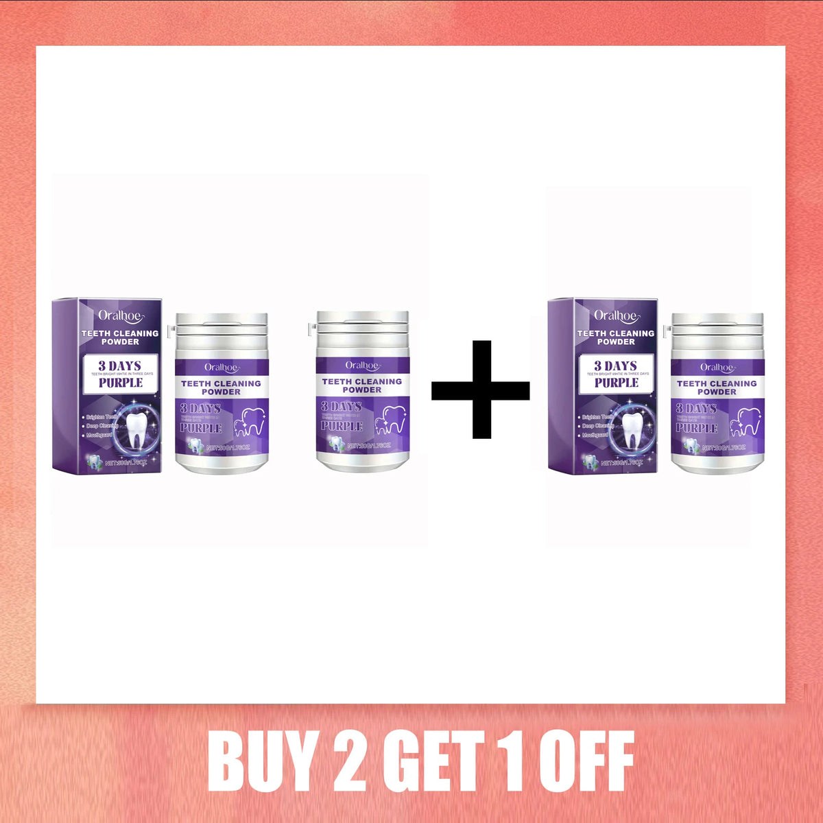 Teeth Whitening Powder &ndash; Effective Dental Plaque Removal Buy 2 Get 1 Free