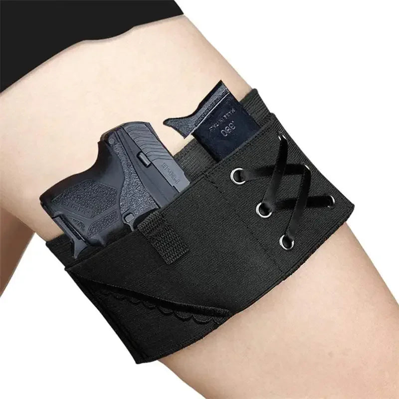 Verstelbare Nylon Vrouwen Been Holster Antislip Pistool Pouch Voor Jagen