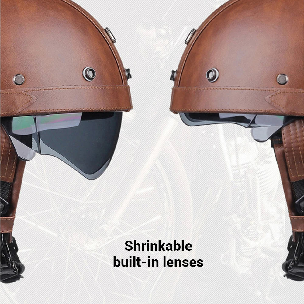 Herobiker Retro Half Helmet &ndash; DOT Certified Lightweight ABS