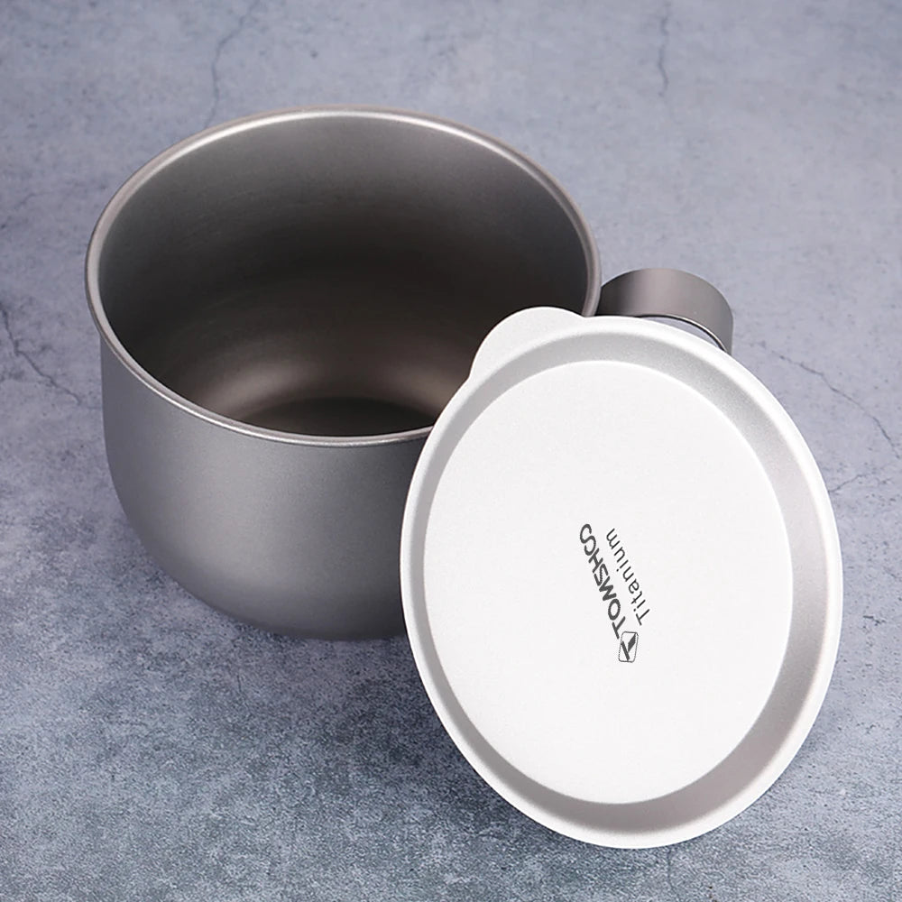 500ml Titanium Cup With Lid And Handle - Ultra Lightweight