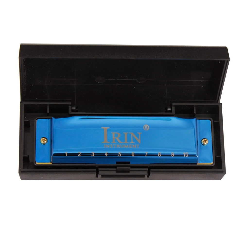 8K Titanium Tremolo Harmonica &ndash; Key C Tone Included Type D-10 hole Black