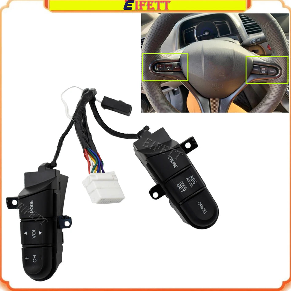 Commutateur audio de volant avec rétroéclairage pour Honda Jazz Fit Civic 2006-2011