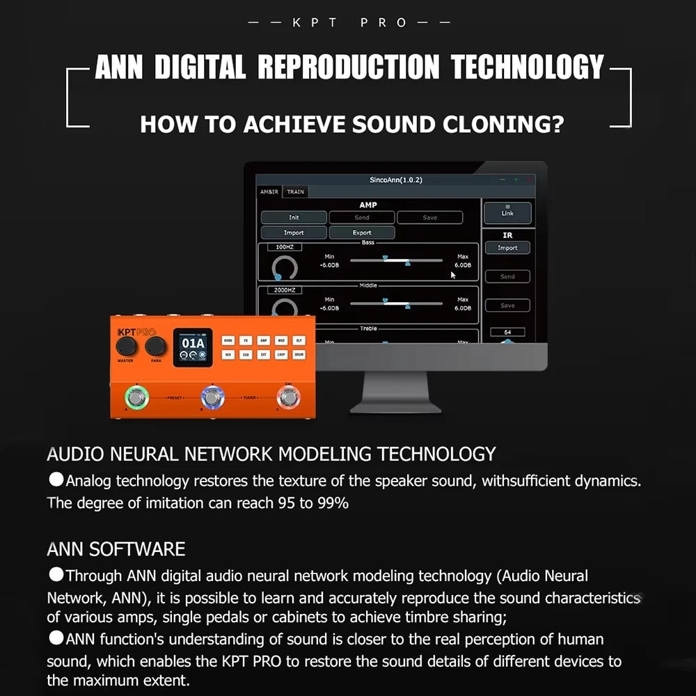 YUIMER KPTPRO Guitar Processor &ndash; 120 Presets And 60 Amps