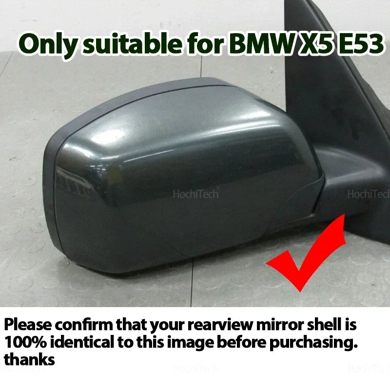 Oven sivupeilin kannet musta hiilikuitu BMW X5 E53 työkalun kanssa
