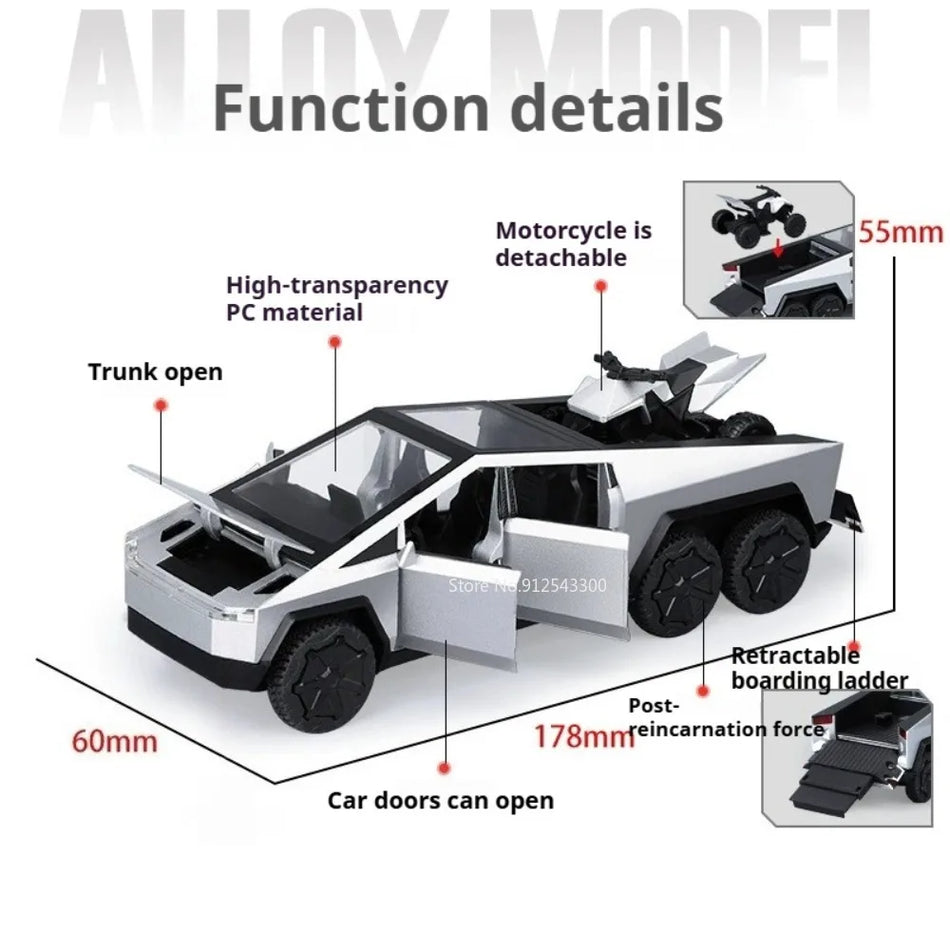 Model tovornjaka v merilu 1:32, diecast, z aluminijastim ohišjem, povleci nazaj, vrata se odpirajo