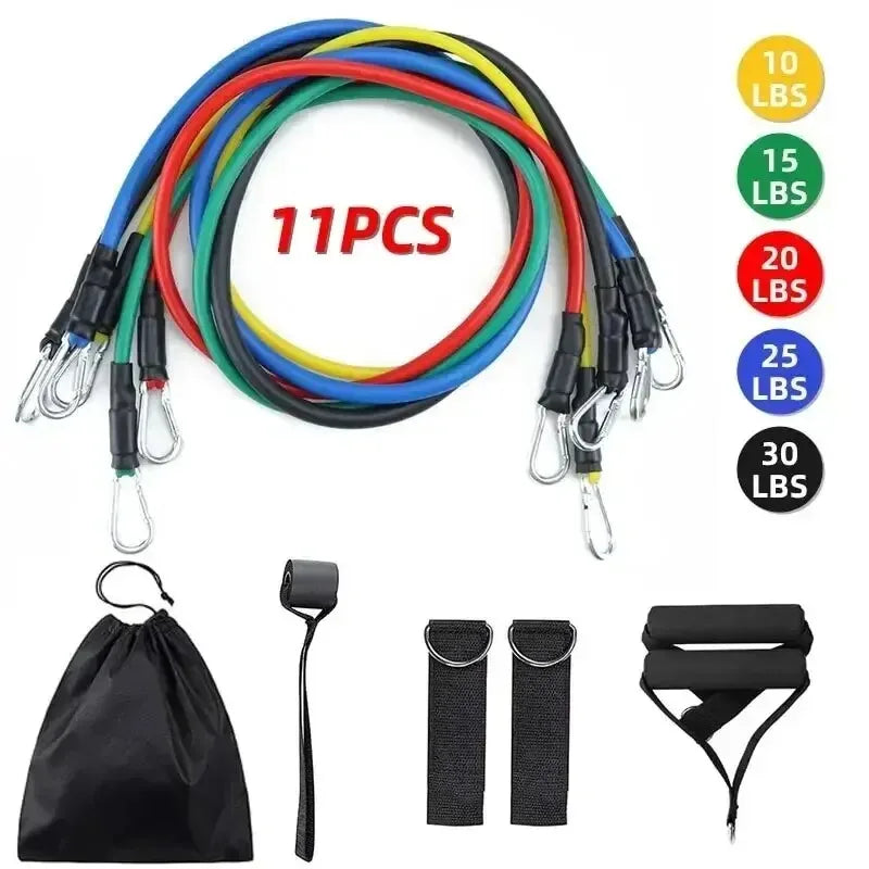 11pcs Resistance Bands Set with Pull Rope, Ankle Strap, Chest Expander