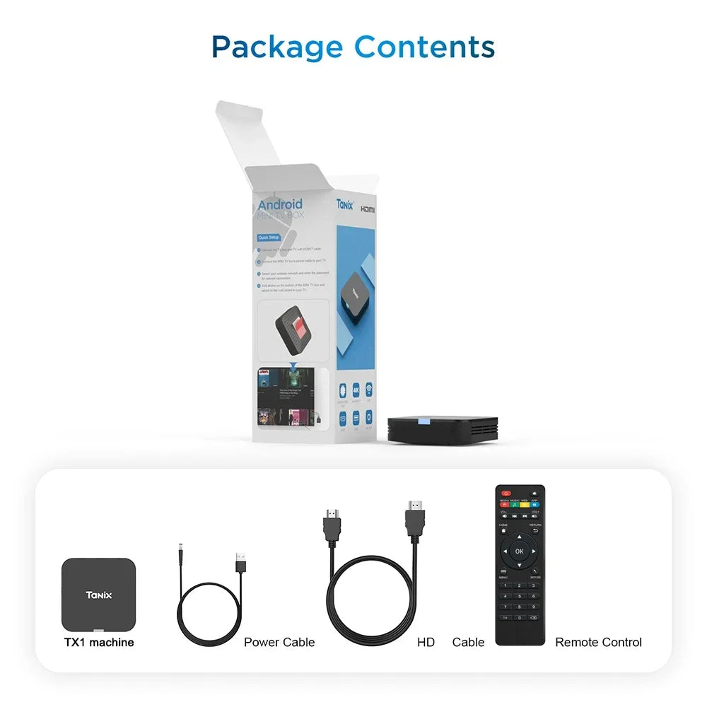 Tanix TX1 Android 10 TV Box - 4K HDR, Allwinner H313, 8GB/16GB Storage