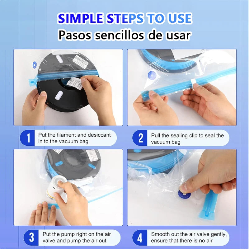 Filament Vacuum Storage Bags with Hand/Electric Pump - Keep Filaments Dry