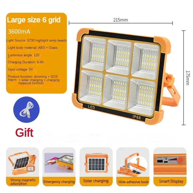 Camping Lantern 20000mAh &ndash; Solar Rechargeable Power Bank 9Gird-4800MA