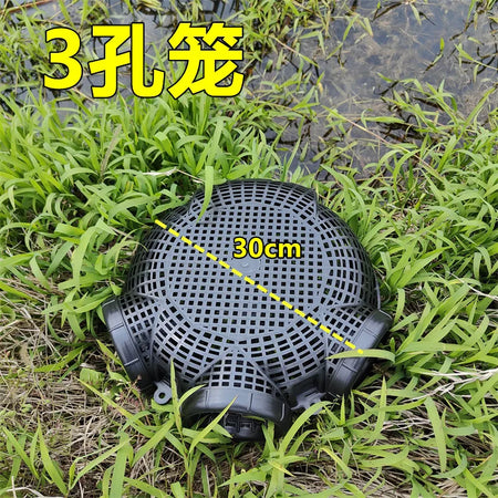 Durable Black Fish and Crayfish Catcher Net - Outdoor Fishing Trap 3hole 30cm / as show