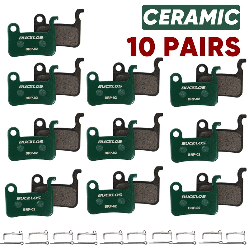 Bucklos Ceramic Hydraulic Disc Brake Pads - Wear Resistant Ceramic 10Pairs