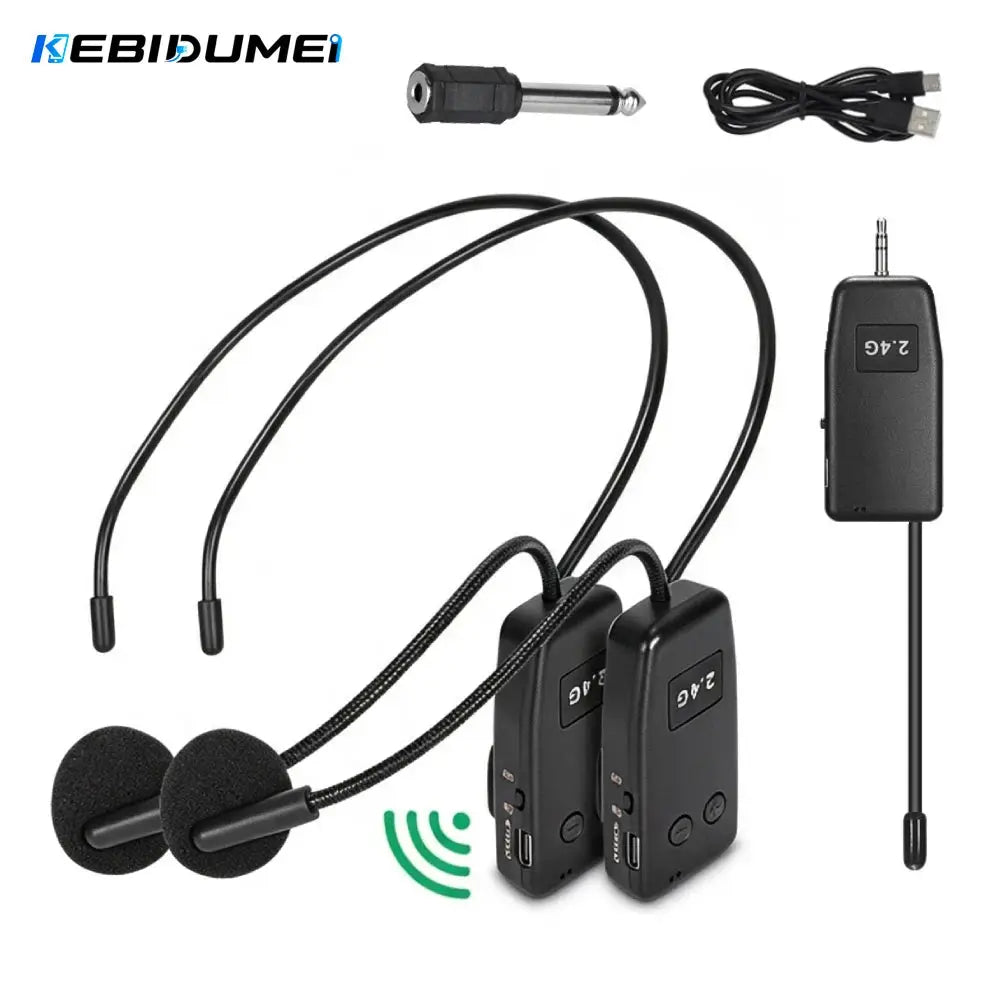KEBIDUMEI 2.4G Head-mounted Microphone Wireless Hanging Neck Microphone Set for Amplifier Voice Speaker Teaching Tour Guide by InterCyprus Trading Ltd